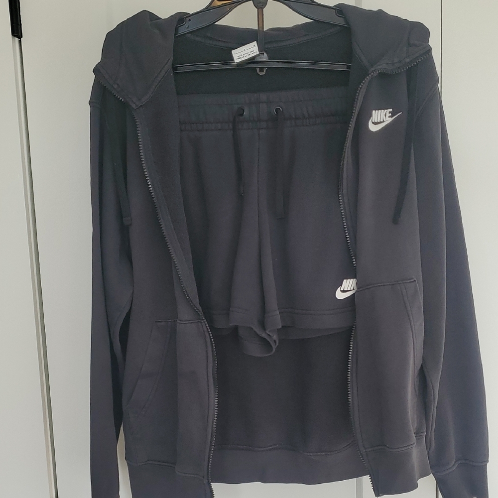 Nike Washout Black Hoodie and Shorts Combo